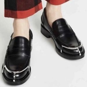 Alexander Wang Carter Black Metal Loafers size 38.5 / 8.5